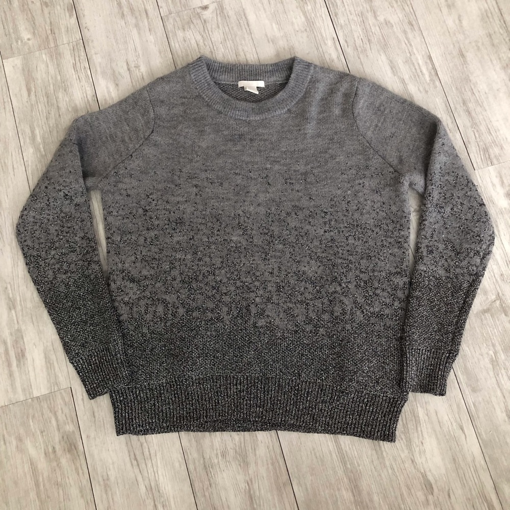 H&M Gray and Glitter knit sweater size M